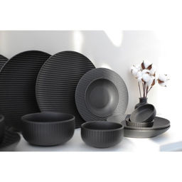 Тарелка для пасты Magistro Line, 250 мл, d=21.2 см, фарфор, чёрная фото 6