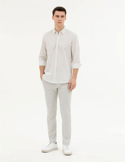 Gri Slim Fit Kanvas Pantolon