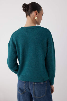 More Sustainable Lacivert Alpaka Yun Kar?s?ml? Triko Kazak|TWOAW26KZ00001 - Trendyolmilla фото 12