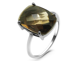 Кольцо из серебра раухтопаз, Амур