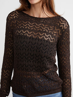 Kay?k Yaka Ajurlu Kad?n Triko Kazak