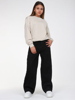 Джинсы-багги утеплённые для девочек - СИНЯЯ МОДА фото 4