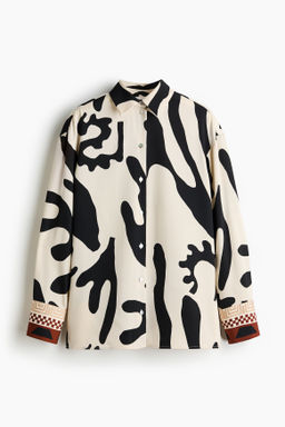 Camisa de sarga con dise?o estampado