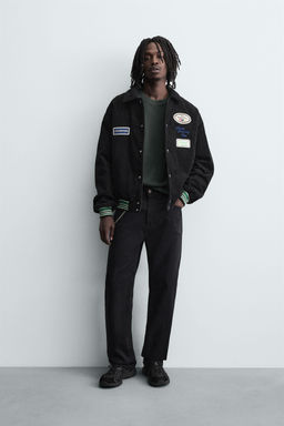 CORDUROY JACKET WITH EMBROIDERED PATCHES