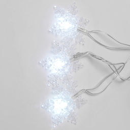 ULD-S0700-050/DTA WHITE IP20 SNOWFLAKES-1 Гирлянда светодиодная с контроллером Снежинки-1, 50 светодиодов, 7 м, белая,IP20, провод прозрачный - Volpe фото 3