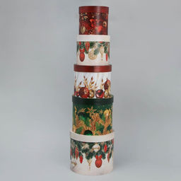 Набор подарочных коробок 5 в 1 Классический Новый год, 13 х 1419.5 х 22 см - Дарите счастье фото 2