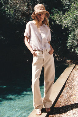 DOUBLE-LAYER KNIT CARDIGAN WITH LINEN BLEND - Zara фото 2