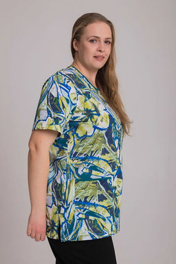 Футболка М30081Всв салатовый/василек - Елена фото 3