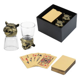 Подарочный набор рюмок-перевёртышей 3 в 1 Тигр, на 2 персоны, рюмка 50 мл, карты