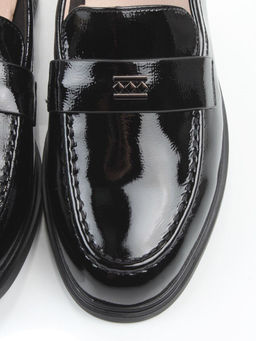 03-DEB55-2 BLACK Лоферы женские (натуральная кожа)