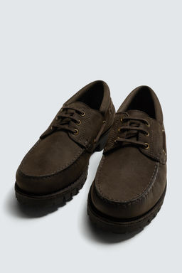 LEATHER DECK SHOES - Zara фото 12