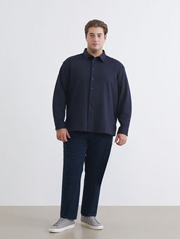 B?y?k Beden Regular Fit Uzun Kollu Erkek G?mlek