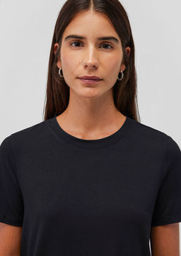 Lux Touch Siyah Basic Tisort - Mavi фото 6