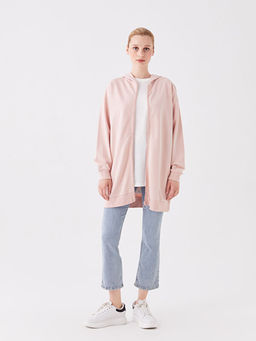 Kap??onlu Oversize Kad?n Fermuarl? Sweatshirt