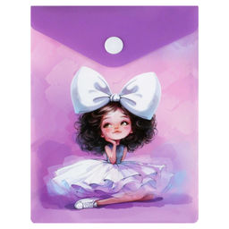 Цена за 2 шт. Папка для документов пластиковая Феникс+, арт. 72382/ 12 БАЛЕРИНА С БАНТОМ (полипропилен, формат А6,