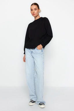 TRENDYOLMILLA Bordo Relaxed/Rahat Kal?p Basic Reglan Kol Bisiklet Yaka Orme Sweatshirt TWOAW24SW00104 фото 8