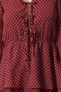 TRENDYOLMILLA Siyah Puantiyeli Cicek Desenli Skater Sifon Dokuma Elbise TWOAW25EL00275  фото 4
