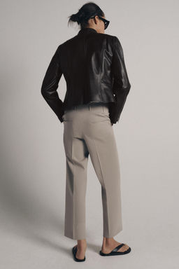 PANTAL?N CROPPED ZW COLLECTION / Marr?n / Topo - Zara фото 3