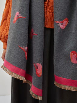 в составе шерсть ! теплый двусторонний палантин - Tantino фото 2