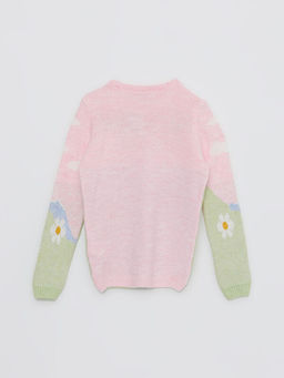 Bisiklet Yaka Desenli Uzun Kollu K?z ?ocuk Triko Kazak - Waikiki фото 2