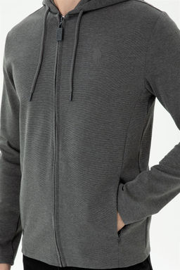 Мужской вязаный кардиган антрацитового меланжа Неожиданная скидка в корзине - U.s. polo assn фото 6