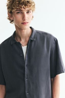 Camisa resort en mezcla de lino Relaxed Fit - H&m фото 5