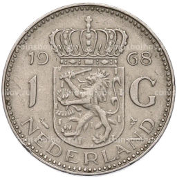 Монета 1 гульден 1968 года Нидерланды