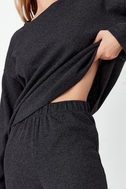 Trendyolmilla Lacivert Waffle Kumas Orme Pijama Tak?m? THMAW23PT00021  фото 14