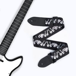Ремень для гитары, черный, инструменты, длина 60-117 см, ширина 5 см