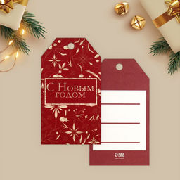 Цена за 20 шт. Открытка-шильдик на подарок С Новым годом!, МИКС