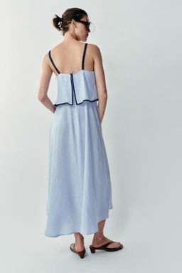 VESTIDO MIDI COMBINADO / Azul claro - Zara фото 7