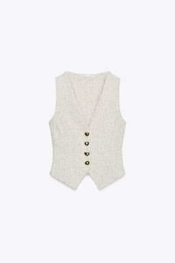 BUTTONED TEXTURED WAISTCOAT - Zara фото 5