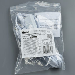 UCX-PT2/L10-300/B WHITE 1 STICKER Провод для подключения светильника ULI-P* к сети 220В. 300 см, 2 контакта, с кнопкой включения. Белый. ТМ Uniel