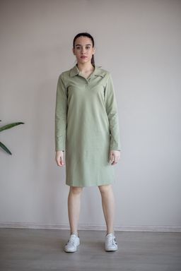 Платье-поло ФУТЕР 2хнитка ПЕНЬЕ, 95% хлопок, с длинным рукавом, - Knitka wear фото 3