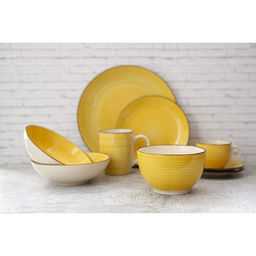 Десертная тарелка Доляна «Морской мир», d=19 см, керамика, жёлтая