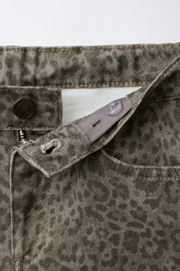 ANIMAL PRINT DENIM BERMUDA SHORTS - Zara фото 3