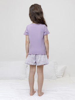 К 1645/лаванда,шотландская клетка пижама для дев