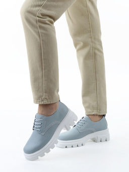 03-HY11-3D GRAY/LT. BLUE Полуботинки летние женские (натуральная кожа)