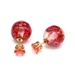 Гвоздики шарики 16мм с наполнителем бисер цв.малиновый, 6,7г