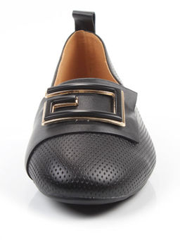 06-M47-56 BLACK Туфли женские на широкую ногу (натуральная кожа)