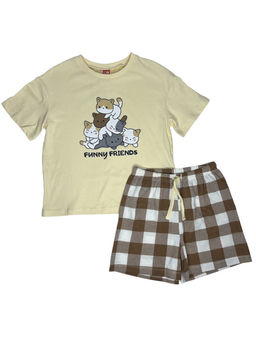 CRB wear / CWJG 50224-30K Пижама для девочки (футболка, шорты), Ваниль/ex. Cherubino