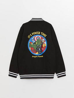 Avengers Bask?l? Uzun Kollu Erkek ?ocuk Kolej Ceket - Waikiki фото 2