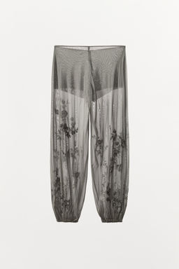 PANTAL?N BOMBACHO BORDADOS / Gris claro - Zara фото 5