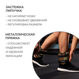 Утяжелители ONLYTOP, 2 шт. × 2 кг, цвет хаки