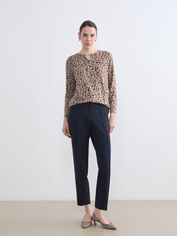 Bisiklet Yaka Desenli Bluz