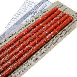 Свеча воск Травы ОТКРЫТИЕ ДЕНЕЖНОГО ПОТОКА Амарант, Пион, Мята уп 5шт 16см