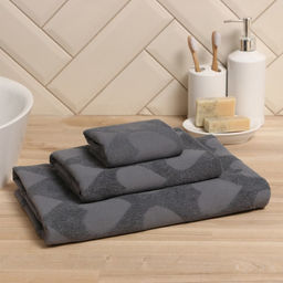 Полотенце махровое Love Life Hearts 30*50 см, темно-серый, 100% хл, 450 гр/м2