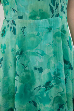 TRENDYOLMILLA Lacivert Cicek Desenli Mini Sifon Dokuma Elbise TWOSS23EL01171 фото 8