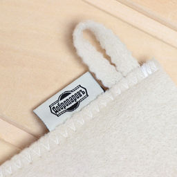 Рукавица для бани, белая с черной вышивкой ДОБРОПАРОВЪ  фото 3