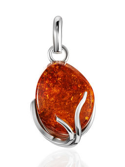Красивая подвеска из натурального янтаря с искрами Риальто